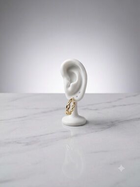Gold Link Hoop Earrings - Women jewelry‼️